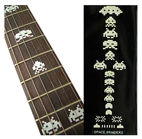 Inlay Sticker Griffbrett Position Marker für Gitarren & Bass – Space Invaders – Mehrfarbig von Inlaystickers