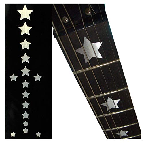 Inlay Sticker Griffbrett Position Marker für Gitarren & Bass – Stars – Metallisch von Inlaystickers