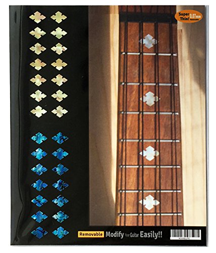 Inlay Sticker Griffbrett Position Marker für Ukulelen - Slotted Diamonds (2 Farben) - von Inlaystickers