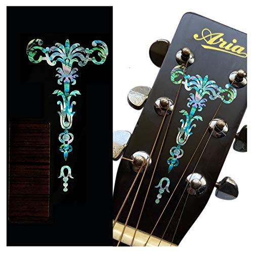 Inlay Sticker für Gitarre Kopfplatte - Gothic Torch - Abalone-Mix von Inlaystickers