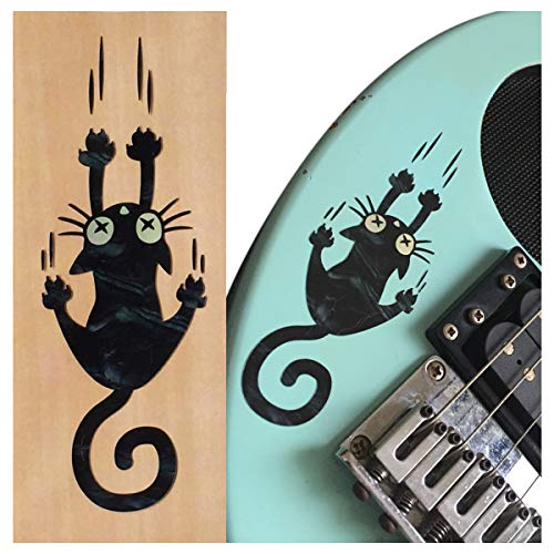 Inlay Sticker für Gitarren, Bass & Ukulelen - Ripping Slipping Cat - Schwarze Perle von Inlaystickers