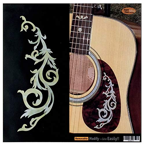 Inlay Sticker für Gitarren & Bass - Gothic Line/DS - Weiß Perle von Inlaystickers