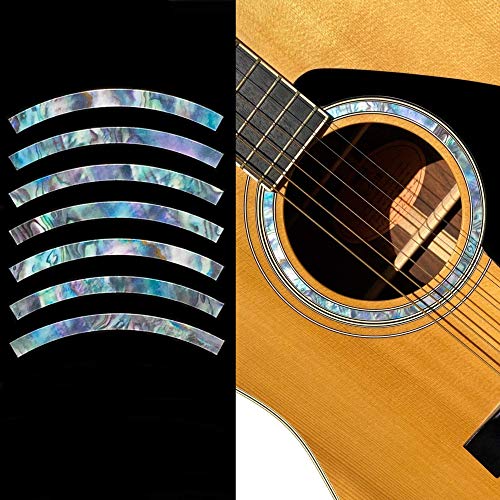 Inlay Stickers für Akustische Gitarren - Schallloch Rosette/Purfling - Rosette Stripes - Abalone-Mix von Inlaystickers