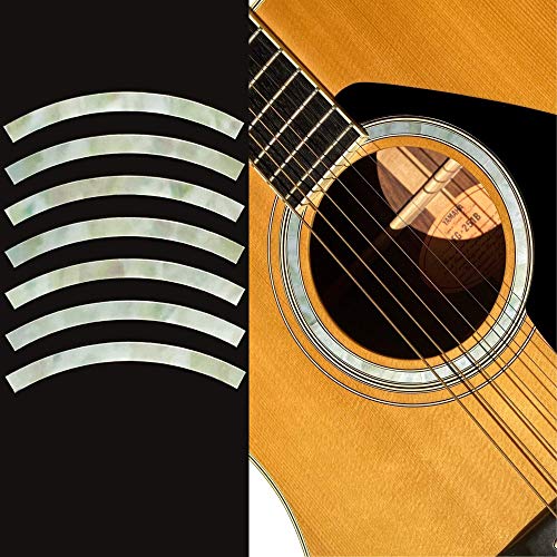 Inlay Stickers für Akustische Gitarren - Schallloch Rosette/Purfling - Rosette Stripes - Weiß Perle von Inlaystickers