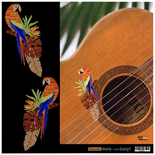 Inlay Stickers für Gitarren, Bass & Ukulelen- Exotic Birds (Parrots) von Inlaystickers