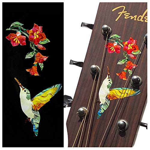Inlay Stickers für Gitarren, Bass & Ukulelen – Hummingbird & Flowers - von Inlaystickers