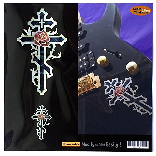 Inlay Stickers für Gitarren & Bass - Cross & Rose (2 Stück) von Inlaystickers