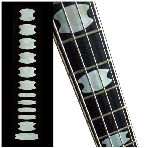 Inlaystickers Griffbrett Position Marker für Bass - Oval Crown Blocks - Weiß Perle, FB-298OC-WT von Inlaystickers