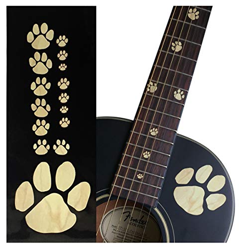 Inlaystickers Griffbrett Position Marker für Gitarren & Bass - Animal Foot Prints - Holzmaserung von Inlaystickers