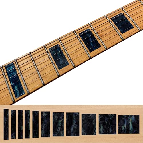 Inlaystickers Griffbrett Position Marker für Gitarren & Bass - LP SG Blocks - Schwarze Perle, F-005BL-BP von Inlaystickers