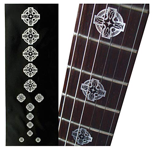 Inlaystickers Inlay Sticker Griffbrett Position Marker für Gitarren & Bass - Celtic Cross - Metallisch, F-072CC-MT von Inlaystickers