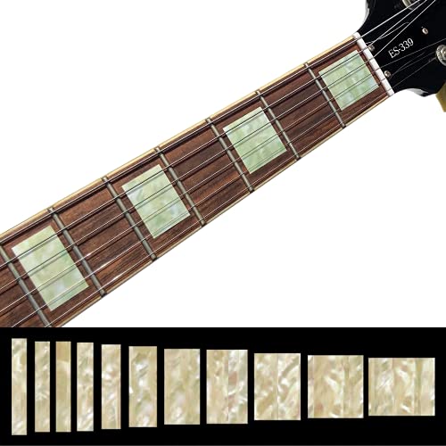 Inlaystickers Inlay Sticker Griffbrett Position Marker für Gitarren & Bass - LP SG Blocks - Alt Weiß Perle, F-005BL-AW von Inlaystickers