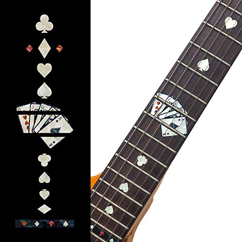 Inlaystickers Sticker Griffbrett Position Marker für Gitarren - Playing Cards - Weiß Perle, F-020PC-WT von Inlaystickers