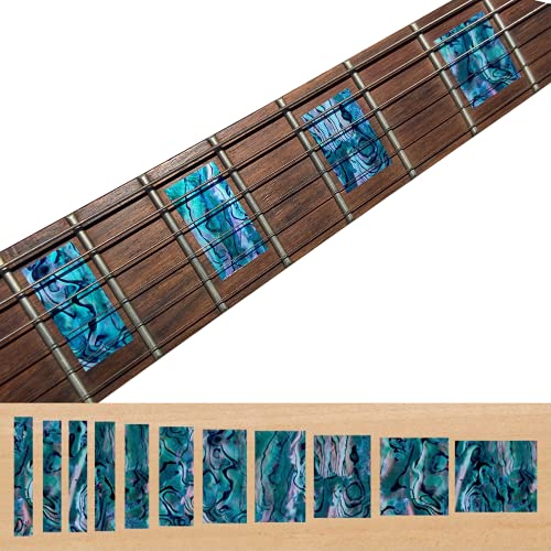 Inlaystickers Sticker Griffbrett Position Marker für Gitarren & Bass - LP SG Blocks - Abalone Blau, F-005BL-BL von Inlaystickers
