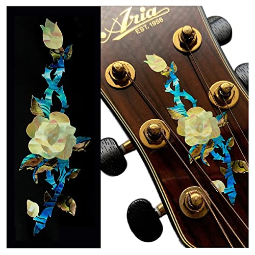 Inlaystickers Sticker für Gitarre Kopfplatte - Rose Vine von Inlaystickers