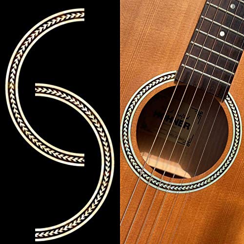 Inlaystickers für Akustische Gitarren - Schallloch Rosette/Purfling - Fischgrätenmuster, RS-243HE von Inlaystickers