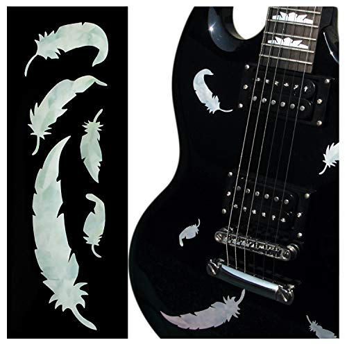 Inlaystickers für Gitarren & Bass – White Feathers, B-158WF-WT von Inlaystickers