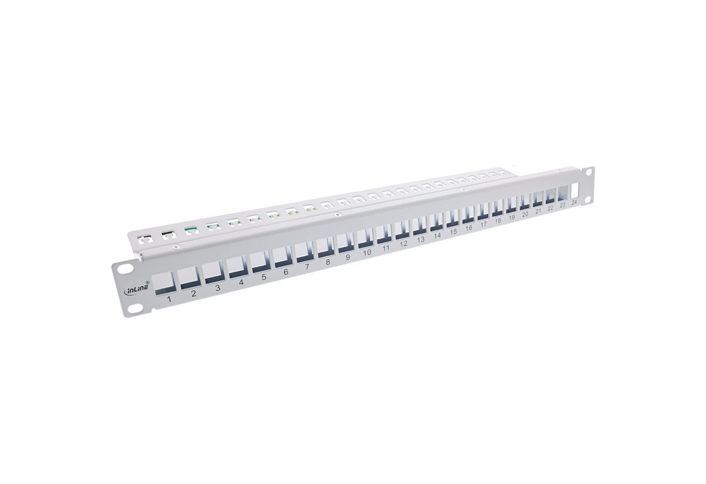 Inline 24-fach, Keystone Leerblech Patchpanel, 19", 1HE, lichtgrau Netzwerk-Patch-Panel Inline 24-fach, Keystone Leerblech Patchpanel, 19", 1HE, lichtgrau Netzwerk-Patch-Panel von Inline