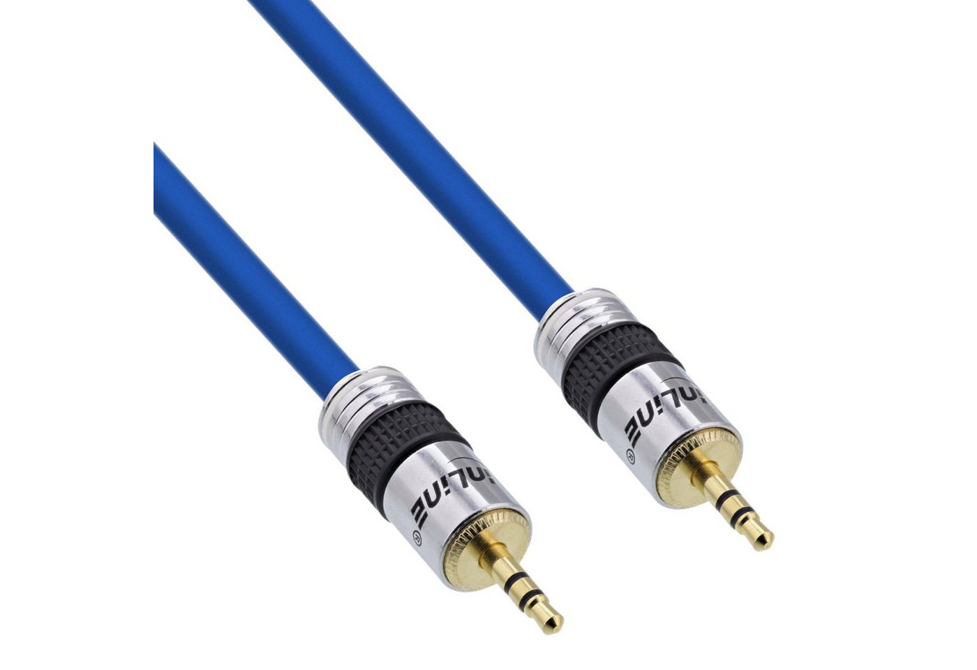 Inline 3,5mm Stereo Klinke Audiokabel Audio-Kabel, (1000 cm), Premium Qualität, 10m, blau von Inline