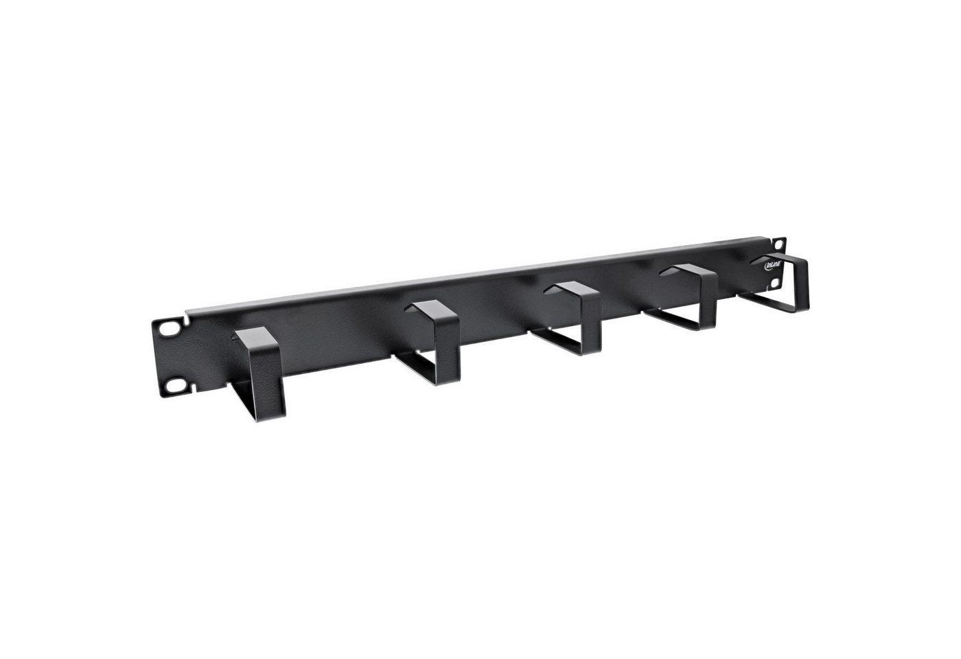 Inline InLine® 19" Kabelführungspanel, 5 kleine Bügel, RAL 9005, schwarz Netzwerk-Patch-Panel von Inline
