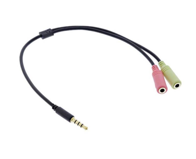 Inline InLine® Audio Headset Adapterkabel, 3,5mm Klinke Stecker 4pol. an 2x Audio-Adapter von Inline