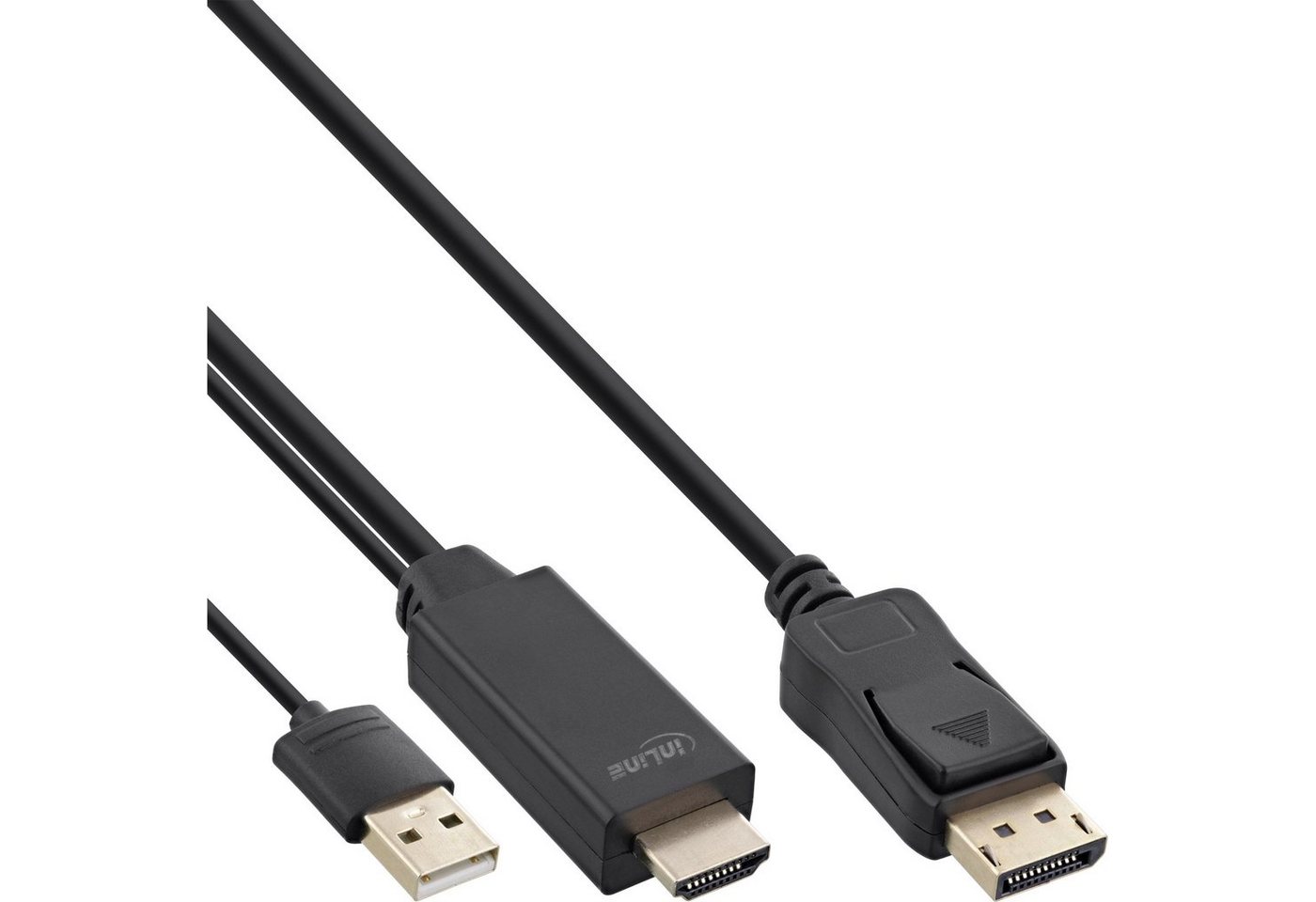 Inline InLine® HDMI zu DisplayPort Konverter Kabel, 4K/30Hz, schwarz, 0,5m HDMI-Kabel von Inline