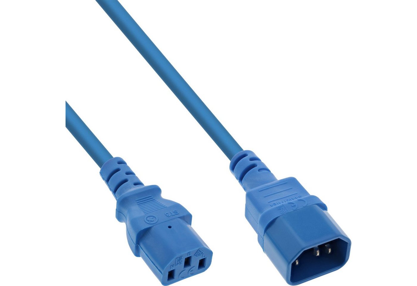 Inline InLine® Kaltgeräteverlängerung, C13 auf C14, blau, 0,3m Stromkabel von Inline