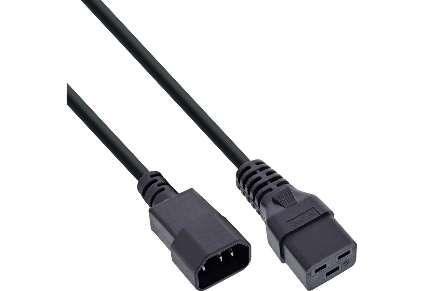 Inline InLine® Netz Adapterkabel, IEC-60320 C14 auf C19, max 10A, 3m Stromkabel von Inline