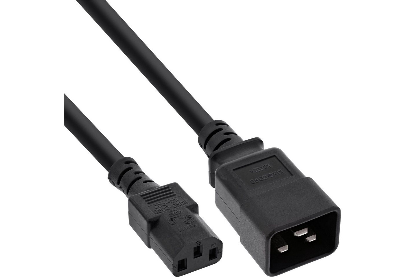 Inline InLine® Netz Adapterkabel, IEC-60320 C20 auf C13, max.10A, 2m Stromkabel von Inline