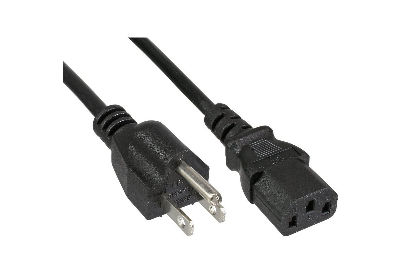 Inline InLine® Netzkabel, Netzstecker USA auf Kaltgerätestecker C13, 5m Stromkabel von Inline