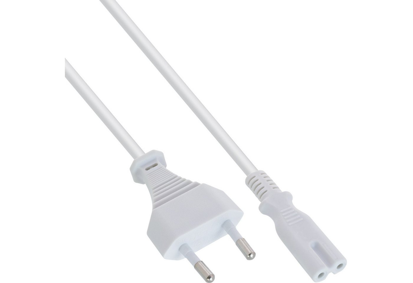 Inline InLine® Netzkabel, Netzstecker auf Euro 8 C7 Stecker, weiß, 3,0m Stromkabel von Inline