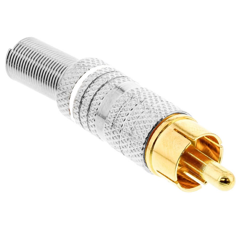 Inline Kabelbinder Cinchstecker Lötversion, Metall silber, Ring weiß, für 6mm Kabel Inline Kabelbinder Cinchstecker Lötversion, Metall silber, Ring weiß, für 6mm Kabel von Inline