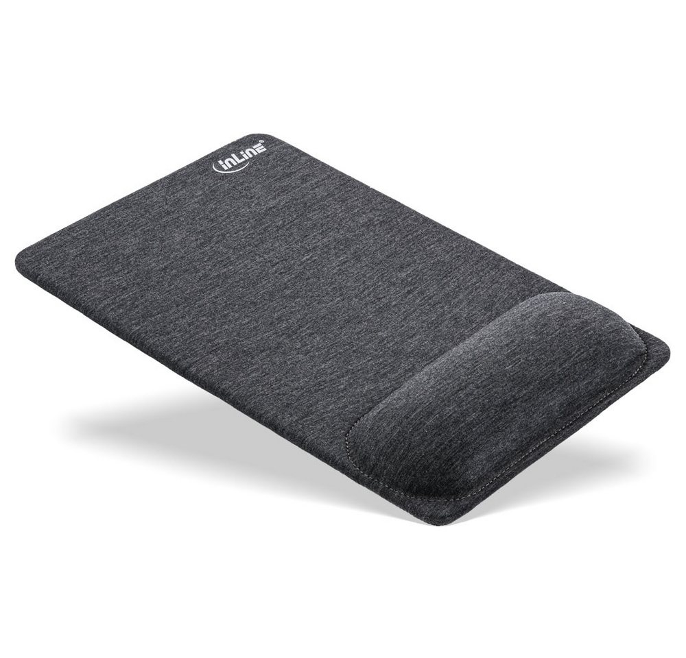 Inline Mauspad InLine® Mauspad mit Handballenauflage, textil, schwarz von Inline