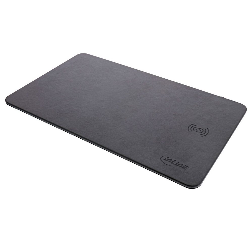 Inline Mauspad Maus-Pad, Wireless Charging (Qi), Kunstleder, 370x225x7mm, schwarz von Inline