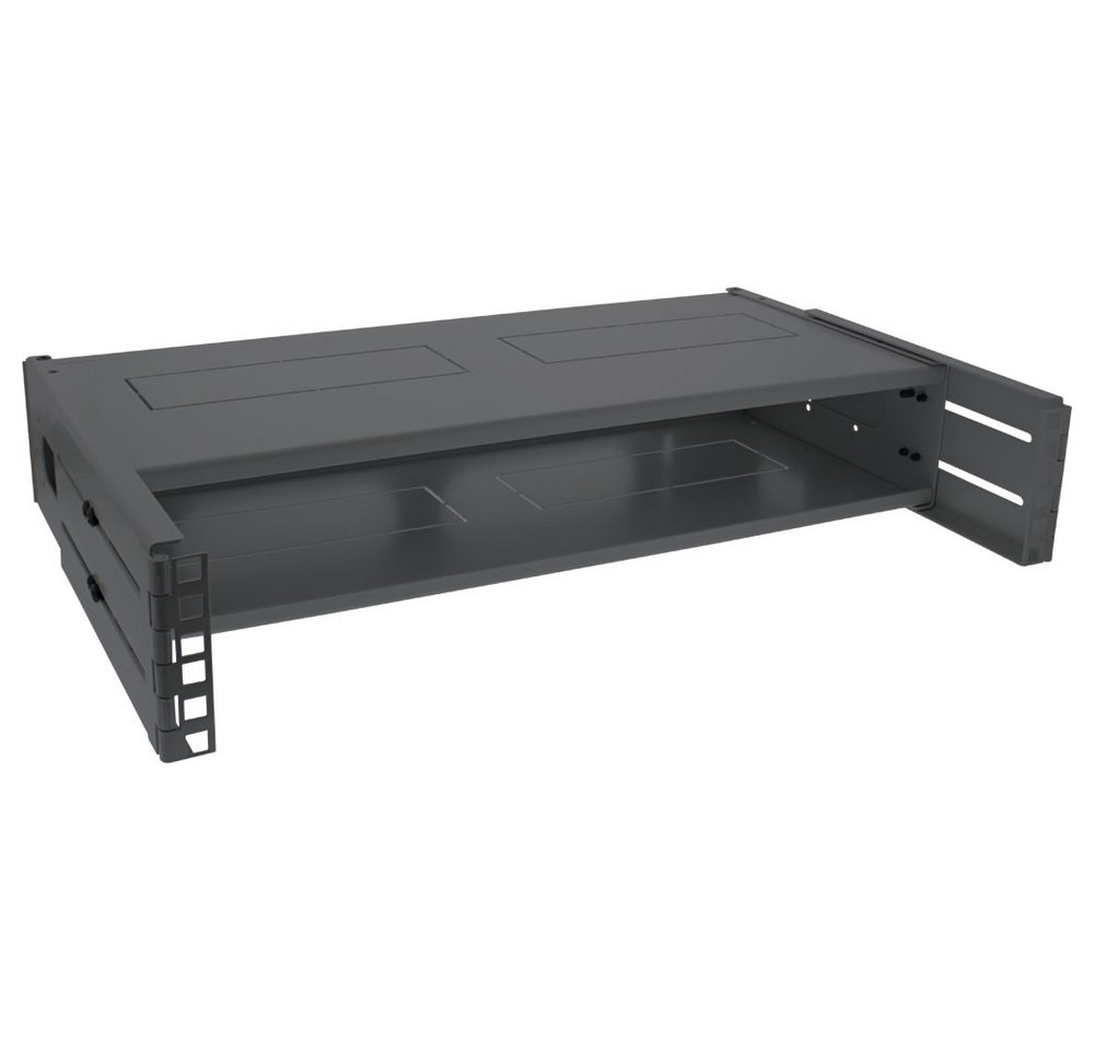 Inline Rack zur Wandmontage, 2HE, 24-40cm Tiefe, mit Abdeckung, schwarz Netzwerk-Patch-Panel Inline Rack zur Wandmontage, 2HE, 24-40cm Tiefe, mit Abdeckung, schwarz Netzwerk-Patch-Panel von Inline