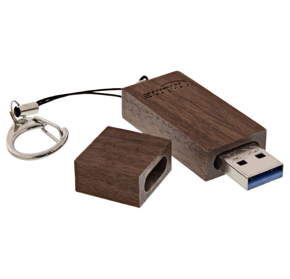 Inline Woodstick USB 3.0 Speicherstick, Walnuss, 16GB, holz USB-Stick (Walnuss-Holz) von Inline