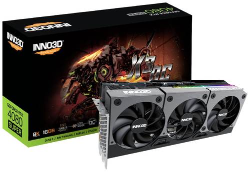 Inno 3D Grafikkarte Nvidia GeForce RTX 4080 Super X3 OC 16GB GDDR6X-RAM PCIe x16 HDMI®, DisplayPort von Inno 3D