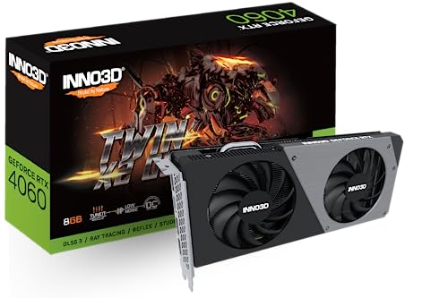 INNO3D Geforce RTX 4060 Twin X2 Oc 8 GB Gddr6-128-Bit Pci-E 4.0 X8 Gaming Grafikkarte -N40602-08D6X-173051N, pci_e_x4 von Inno3D