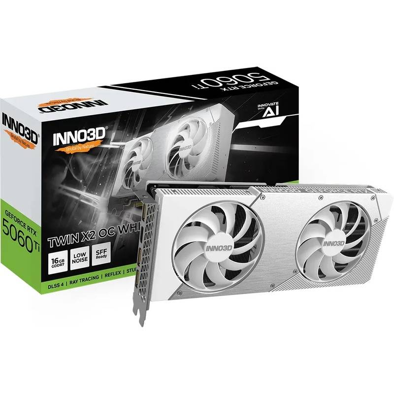 INNO3D GeForce RTX 5060 Ti 16G TWIN X2 OC White - 16GB GDDR7, HDMI, 3x DP von Inno3d