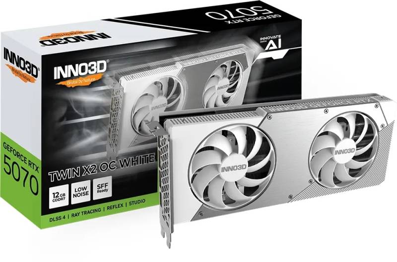 INNO3D GeForce RTX 5070 TWIN X2 OC WHITE - 12GB GDDR7, HDMI, 3x DP von Inno3d