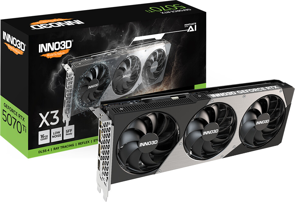 INNO3D GeForce RTX 5070 Ti X3 - 16GB GDDR7, HDMI, 3x DP INNO3D GeForce RTX 5070 Ti X3 - 16GB GDDR7, HDMI, 3x DP von Inno3d