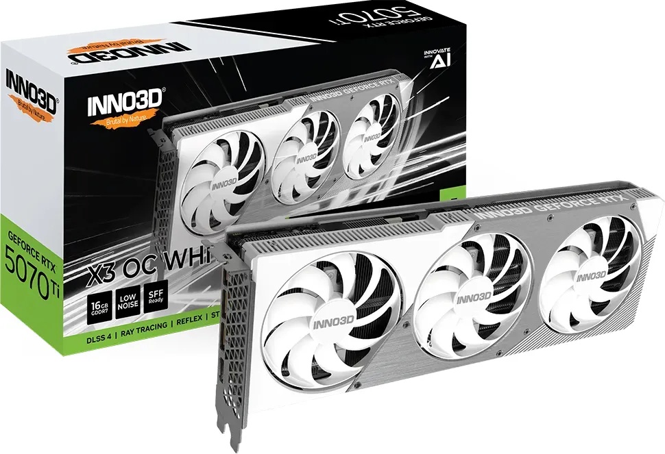 INNO3D GeForce RTX 5070 Ti X3 OC White - 16GB GDDR7, HDMI, 3x DP INNO3D GeForce RTX 5070 Ti X3 OC White - 16GB GDDR7, HDMI, 3x DP von Inno3d