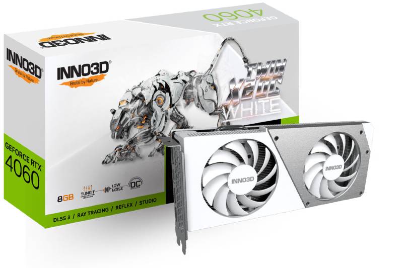 Inno3D GeForce RTX 4060 Twin X2 OC WHITE Grafikkarte - 8GB GDDR6, 1x HDMI, 3x DP von Inno3d