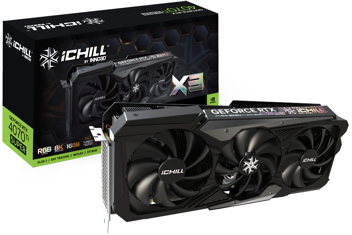 Inno3D GeForce RTX 4070 Ti SUPER ICHILL X3 - 16GB GDDR6X, 1x HDMI, 3x DP von Inno3d