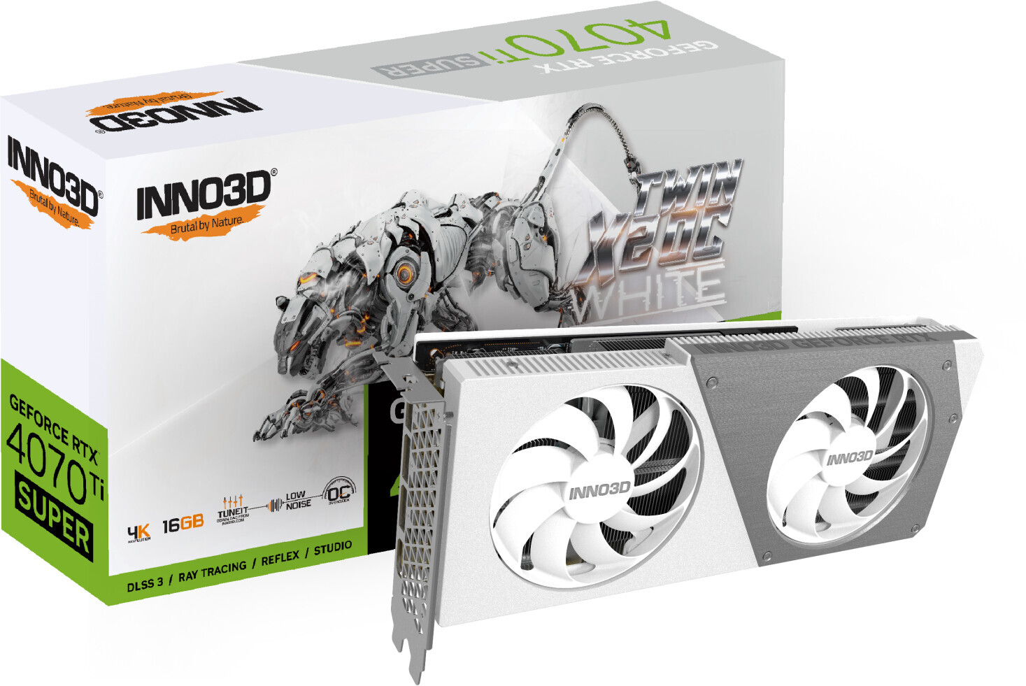 Inno3D GeForce RTX 4070 Ti SUPER TWIN X2 OC WHITE - 16GB GDDR6X, 1x HDMI, 3x DP von Inno3d