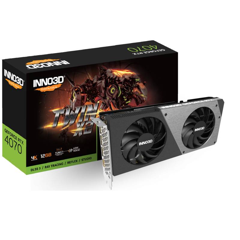 Inno3D GeForce RTX 4070 Twin X2 Grafikkarte - 12GB GDDR6X, 1x HDMI, 3x DP von Inno3d