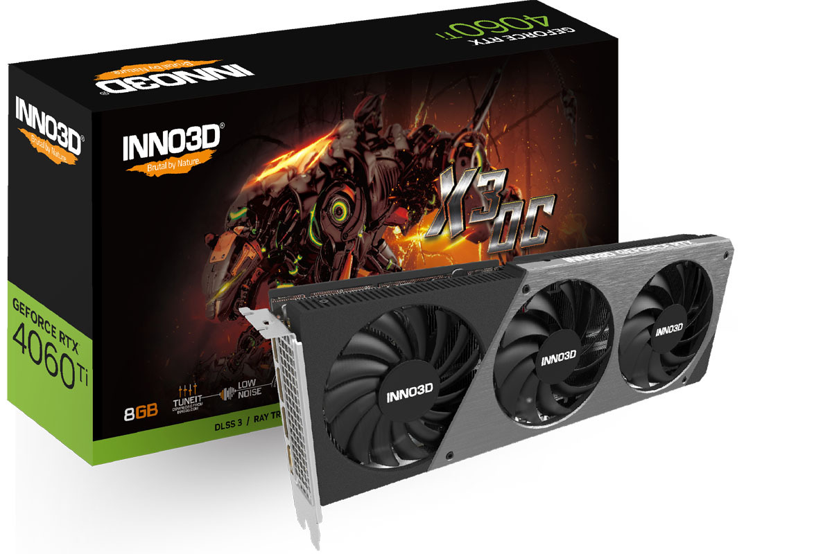 Inno3D Geforce RTX 4060 Ti 8 GB Twin X3 OC Grafikkarte - 8GB GDDR6, 1x HDMI, 3x DP von Inno3d