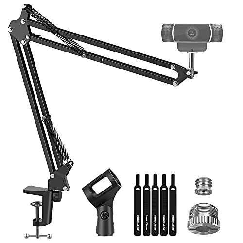 InnoGear Webcam-Ständer, Federausleger für Logitech Webcam BRIO C920 C920S C922 C922x C925e C930 C930e,3/8 Zoll und 3/8 Zoll,5/8 Zoll Schraube für Blue Yeti Snowball Yeti Nano und andere Mikrofone. von InnoGear