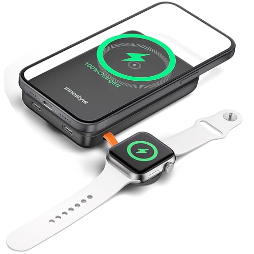 INNOSTYLE MagSafe Powerbank Powerduo 2in1, schnell induktiv für iPhone, Uhr 10000mAh, schnelles Aufladen, externer Akku für iPhone 16/15/14/13, USB-C INNOSTYLE MagSafe Powerbank Powerduo 2in1, schnell induktiv für iPhone, Uhr 10000mAh, schnelles Aufladen, externer Akku für iPhone 16/15/14/13, USB-C von Innostyle
