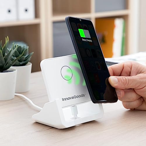 InnovaGoods® Funkladegerät mit vielfacher Positionierung und Pomchar-Halterung – Laden Sie Ihre Geräte kabellos auf. Kompaktes und leichtes Design, ideal für Zuhause und Büro. von InnovaGoods
